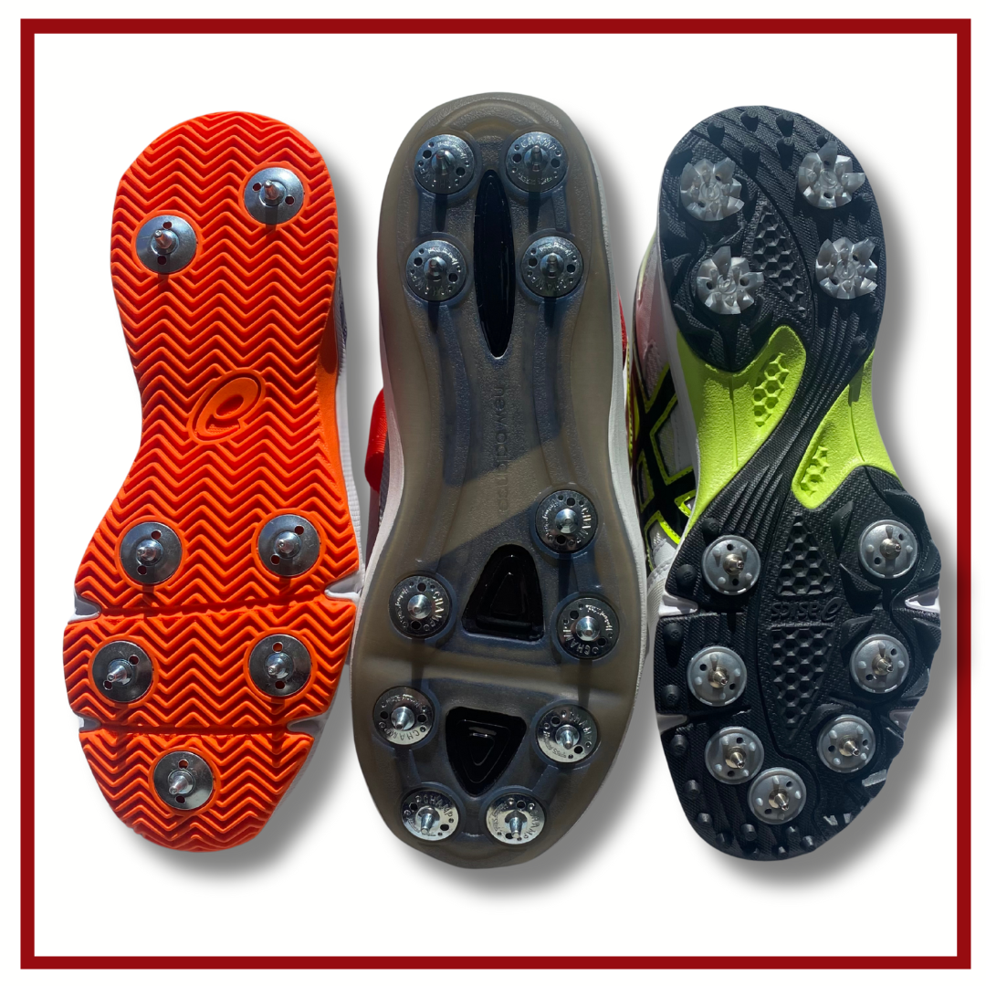 Metal-spiked cricket shoe sole
