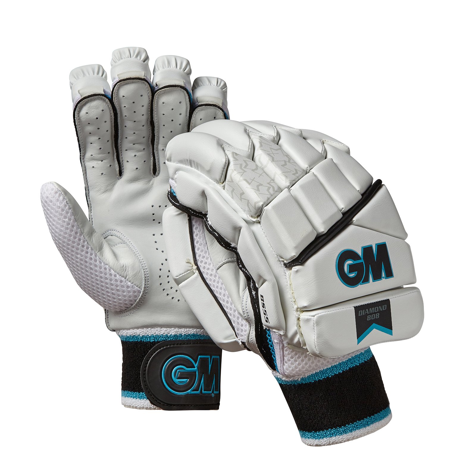 White LH Gunn & Moore Unisex-Youth G&M Batting Gloves Diamond Cricket 