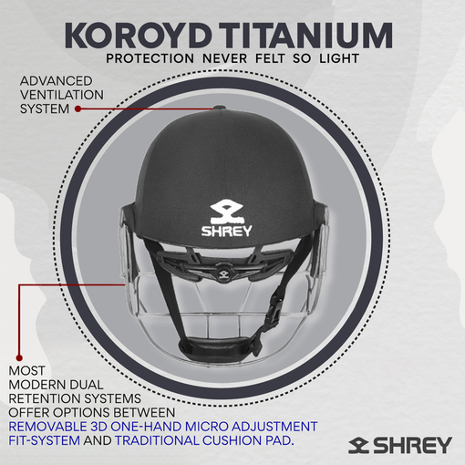 Shrey Koroyd Titanium Helmet Batting Protective Equipment Cricket